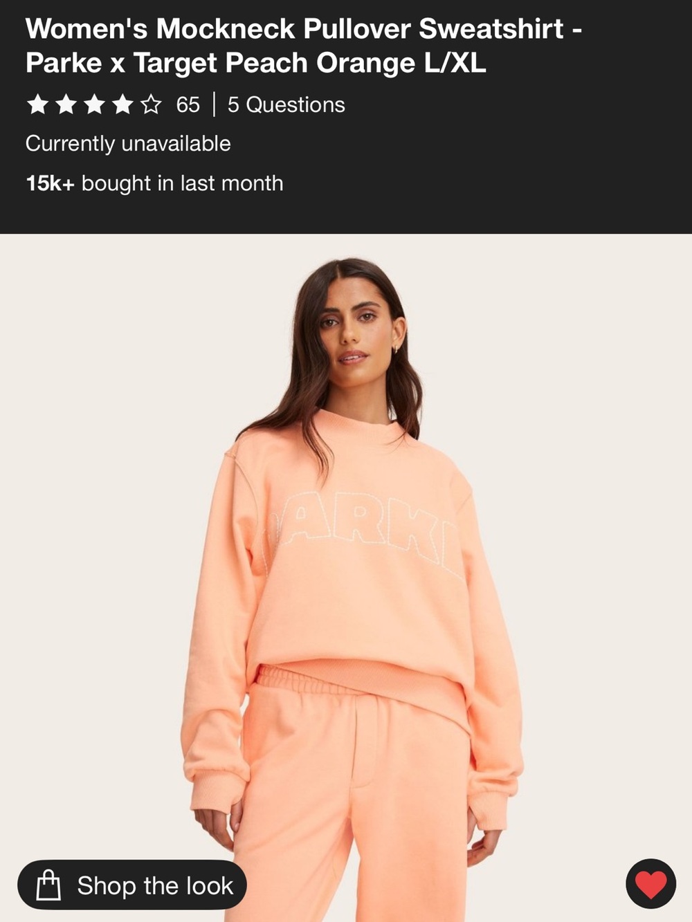 Parke x Target Mockneck pullover sweatshirt